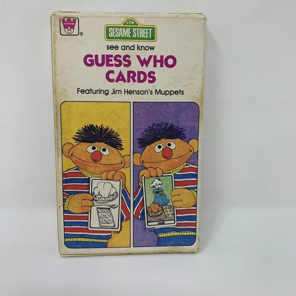 Vintage 1978 Sesame Street Guess Who Cards Whitman Muppets 30 Card Game Set